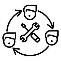 Fototapeta premium Collaborative tools icon