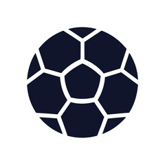 Fototapeta premium Black Vector Silhouette of a Soccer Ball Icon Isolated on Transparent Background