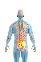 Low back pain illustration anatomy medical.