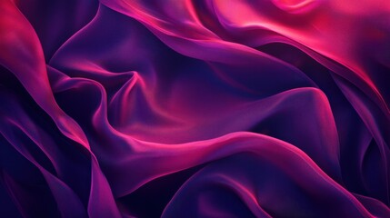 Obraz premium Rich magenta silk draped in fluid, soft waves, creating an artistic and luxurious background.