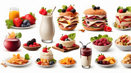 Beautiful food clipart white background