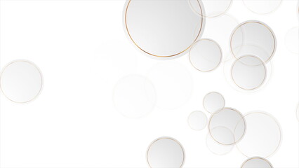 Grey and golden circles abstract luxury geometric background