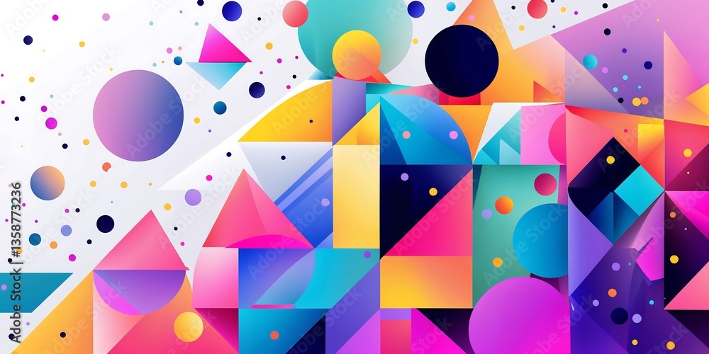 Aufkleber a vibrant, futuristic abstract vector background filled with dynamic geometric shapes, including tri