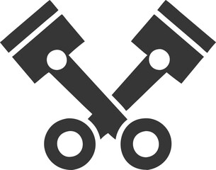 Modern Engine Symbol Minimalist Piston & Crankshaft Illustration.