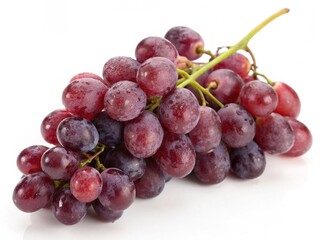 Fototapeta premium Bunch of fresh red grapes isolated on white background