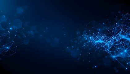Fototapeta premium Abstract Futuristic Technology Design with Polygonal Shapes on a Dark Blue Background