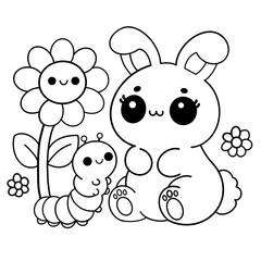  Kawaii Bunny Floral in Spring