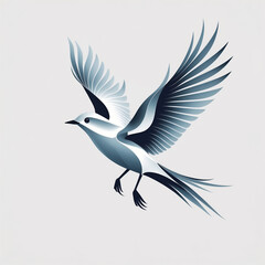 Obraz premium Stylized bird in mid-flight showcasing elegant wings and a graceful design