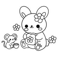  Kawaii Bunny Floral in Spring