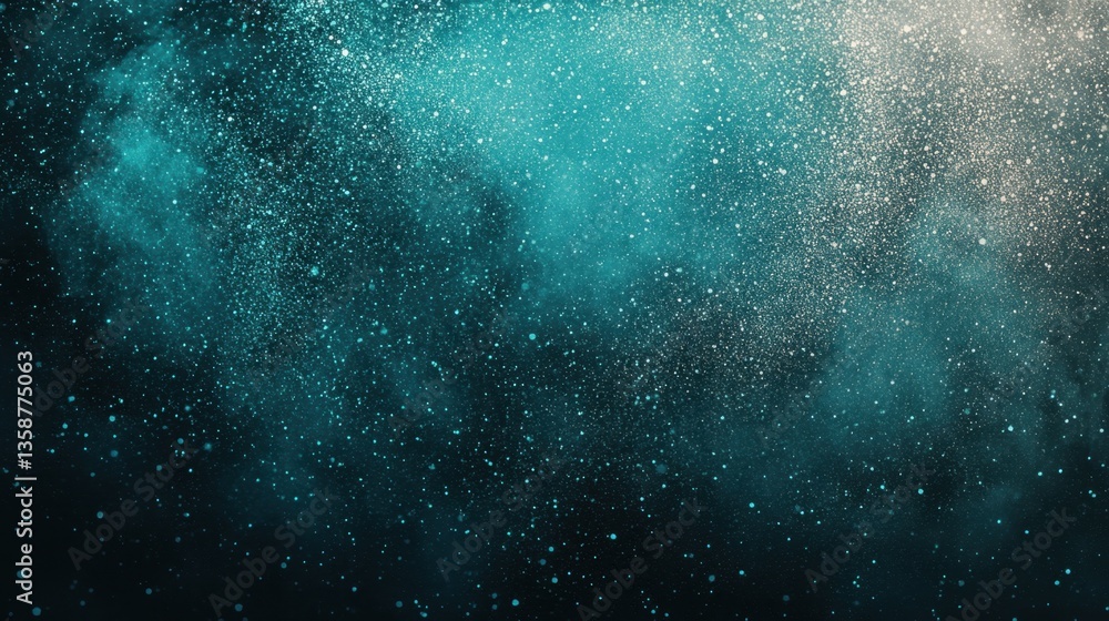 Poster smooth transition of teal gradient with grainy noise effect, ideal for creating retro, summer poster