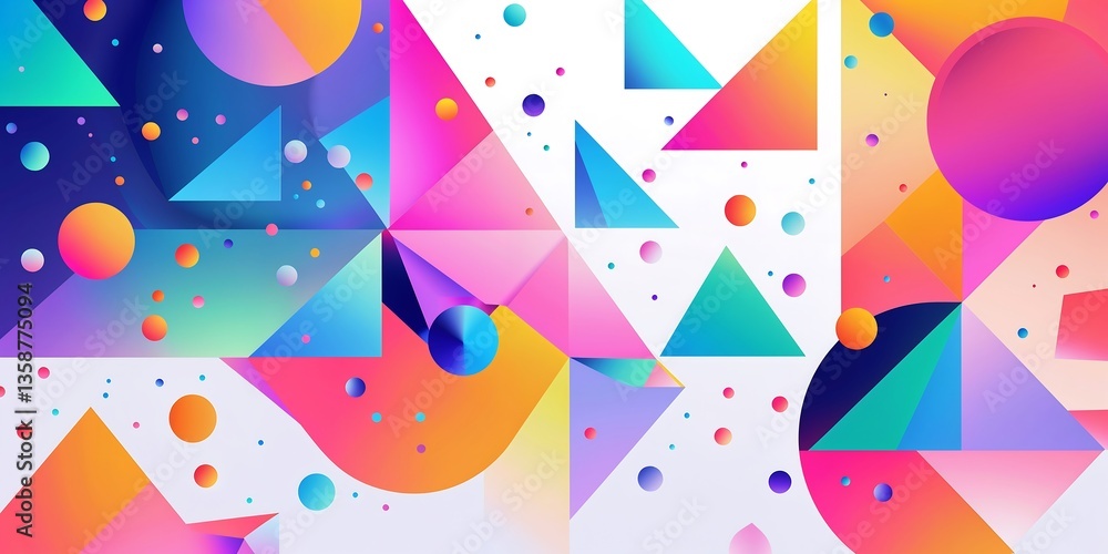 Aufkleber a vibrant, futuristic abstract vector background filled with dynamic geometric shapes, including tri