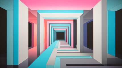 Abstract pastel screen print featuring soft shapes and colors, artistic composition with gentle harmonious tones.

