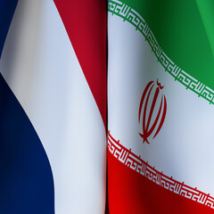 Waving Flags Of France And Iran