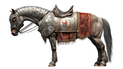 knight horse isolated on white or transparent background