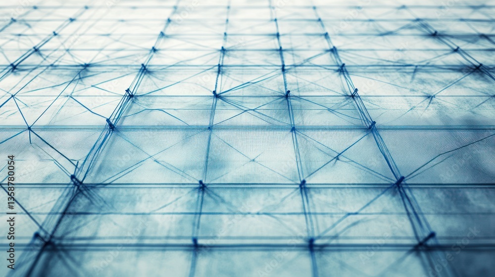 Aufkleber abstract grid pattern, futuristic architectural design, glass structure, possible use in technology 