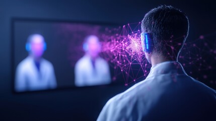 Innovative technology and virtual reality concept image.