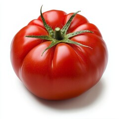 a juicy red beefsteak tomato - isolated on white background