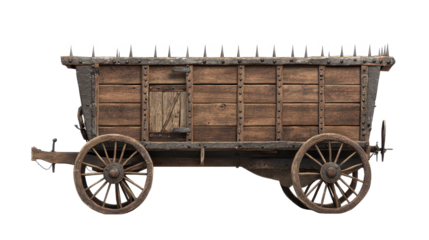 horse drawn carriage,vintage carriage on transparent background, isolated in PNG format, antique themed designs and creative graphic projects