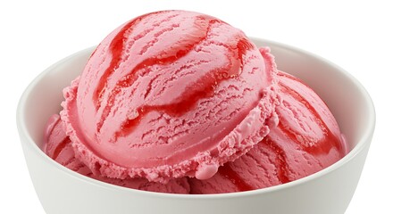 Strawberry Ice Cream in a Bowl