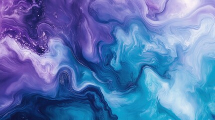 Abstract image with blue, violet and white ink, fluid art pattern. Use it as backdrop, for arts or to give designs a stunning look.
