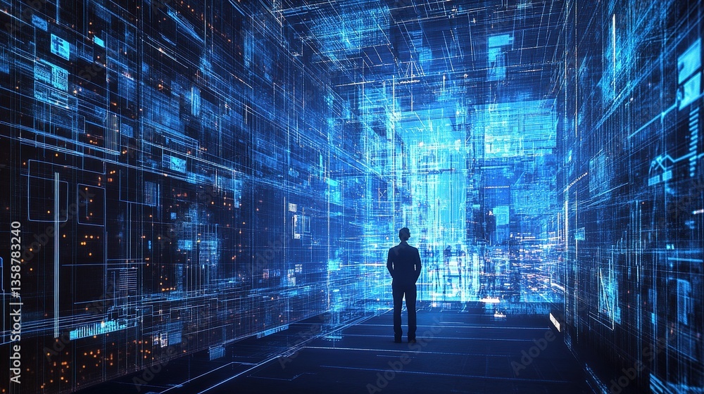 Poster digital twin concept in engineering with real-time monitoring visualization