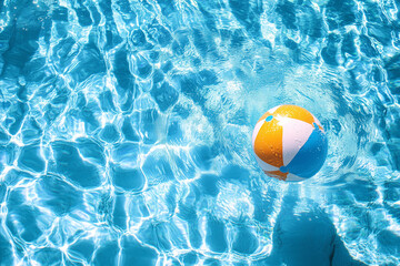beach ball in pool, inflatable ball in the pool