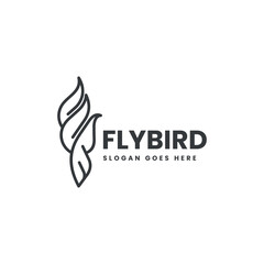 Fly Bird Line Art Logo