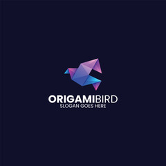 Origami Bird Gradient Colorful Logo