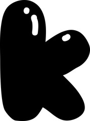 Bold Bubble Alphabet Letter Lowercase k.