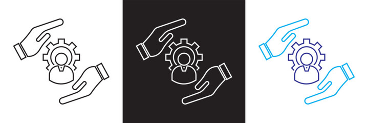 Customer relationship management  icon set collection.  Vector illustration. isolated on white and black background. EPS 10