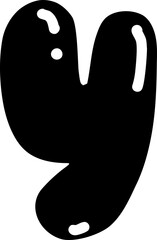 Bold Bubble Alphabet Letter Lowercase y.