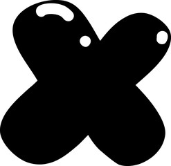 Bold Bubble Alphabet Letter Lowercase x.
