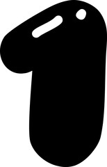 Bold Bubble Alphabet Letter Number 1.