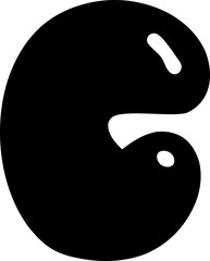 Bold Bubble Alphabet Letter Uppercase C.