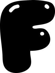 Bold Bubble Alphabet Letter Uppercase F.