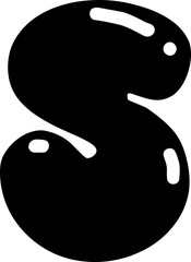 Bold Bubble Alphabet Letter Uppercase S.
