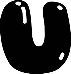 Bold Bubble Alphabet Letter Uppercase U.