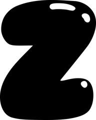 Bold Bubble Alphabet Letter Uppercase Z.