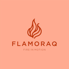 Minimalist Fire Line Art Logo – A simple fire logo representing energy, passion, and transformation.