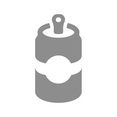 Soda can with label icon. Drink metal or aluminum can, energy or carbonated drinks vector.