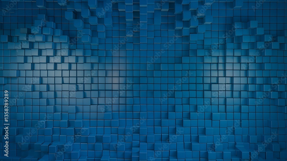 Poster abstract blue cube background texture pattern design wallpaper hd for graphic design and presentatio