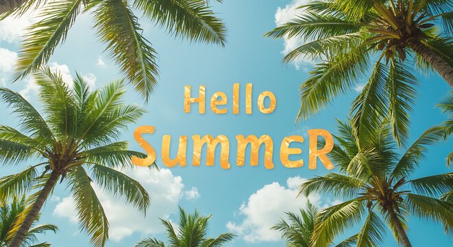 Hello Summer: Tropical Palm Tree Background