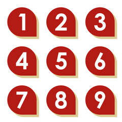 イラスト素材：数字アイコン１～９セット