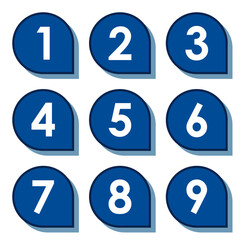 イラスト素材：数字アイコン１～９セット