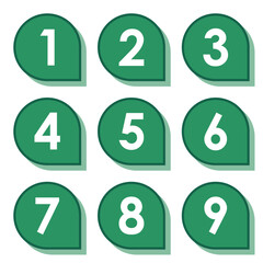 イラスト素材：数字アイコン１～９セット