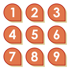イラスト素材：数字アイコン１～９セット