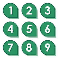 イラスト素材：数字アイコン１～９セット