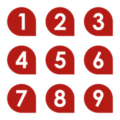 イラスト素材：数字アイコン１～９セット