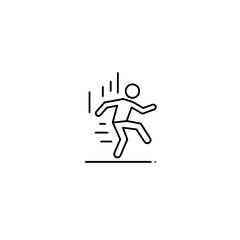 Obraz premium Running person in motion against a minimalist background 
