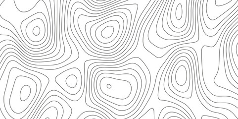 Fototapeta premium Topographic map background with geographic grid for hiking and mountain sport. modern design with white background and black wave lines. topographic contour lines vector map seamless pattern vector.